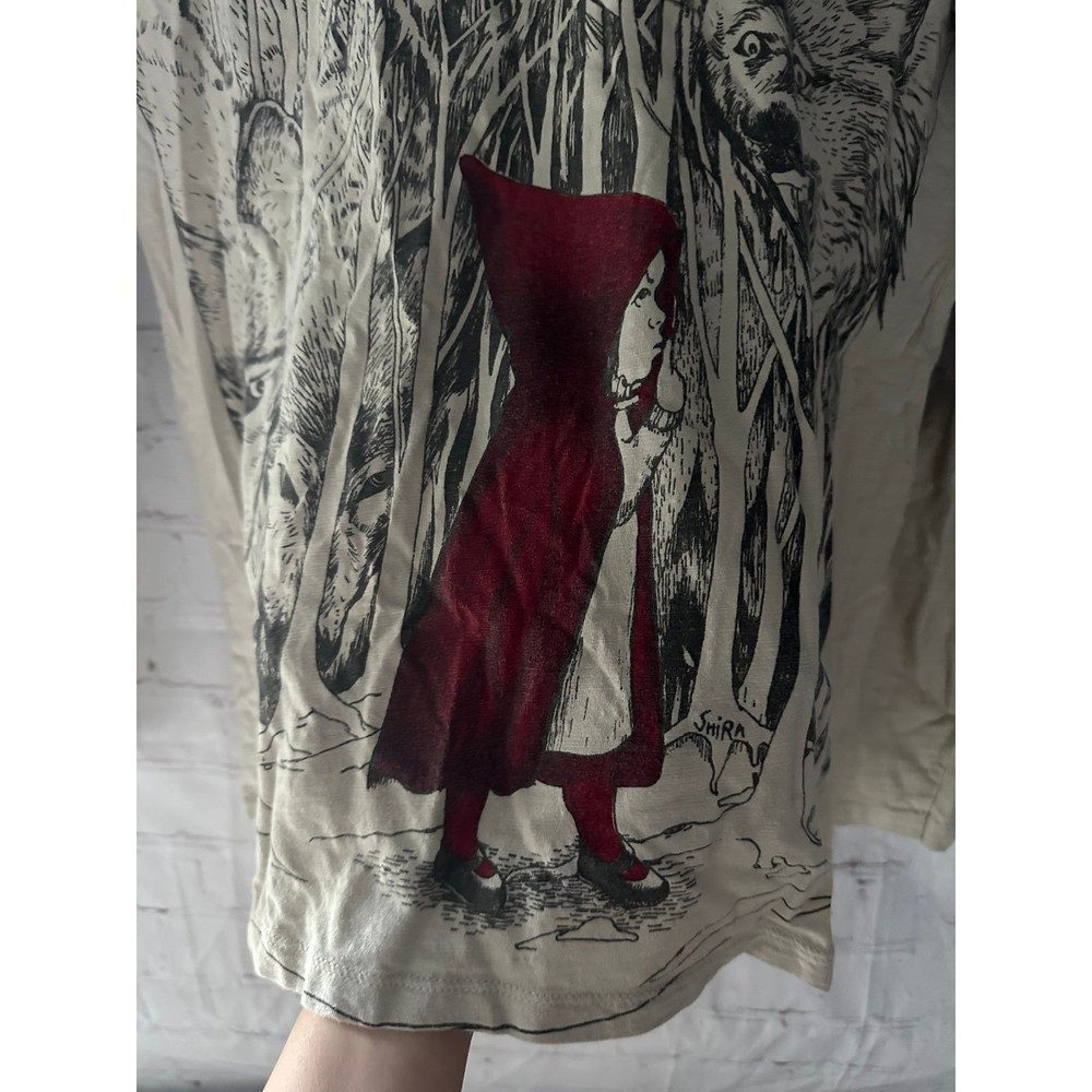 Big bad wolf and red riding hood themed Long Sleeved Sweater M - Picture 3 of 8